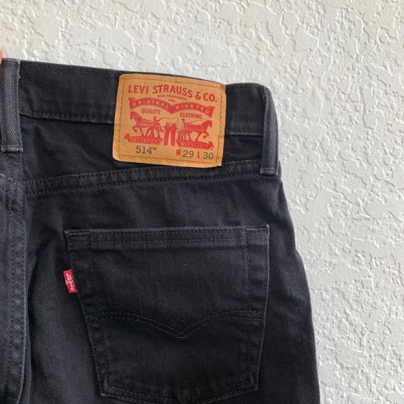 Levi's Mens 29 x 25 Black 514 Straight Flex Fit Denim Jean Stretch - Picture 7 of 15